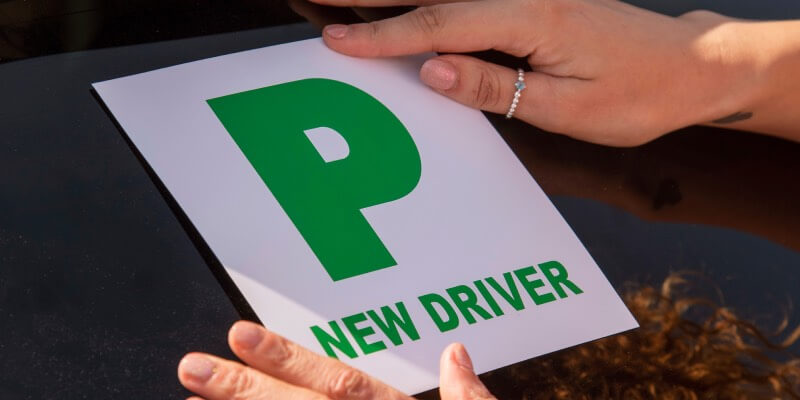 Hands sticking pass plate onto car