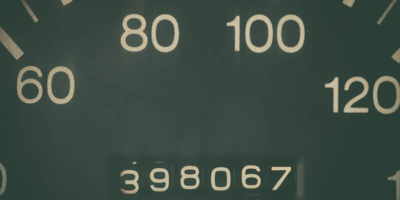 Mileage clock in a car
